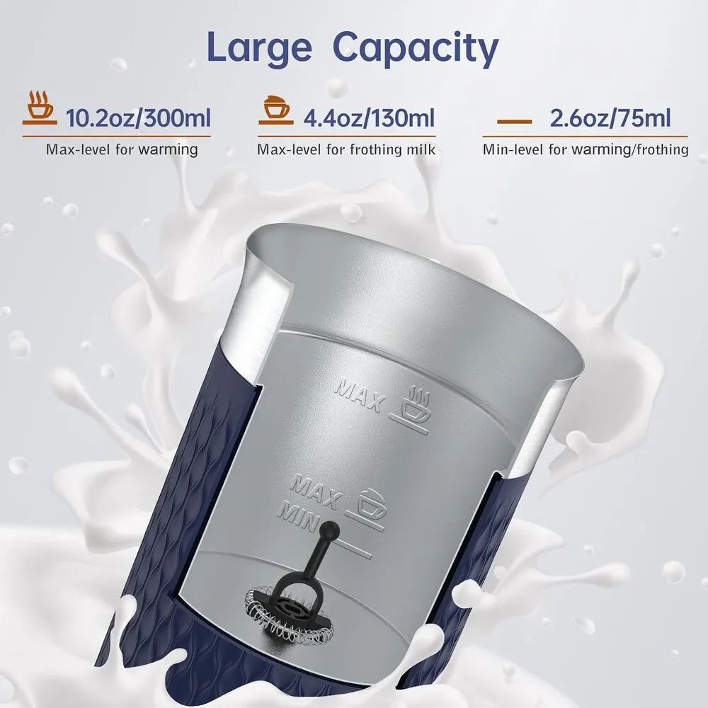 SIMPLETASTE Milk Frother, 4-in-1 Electric Milk Steamer, Automatic Warm cold foam